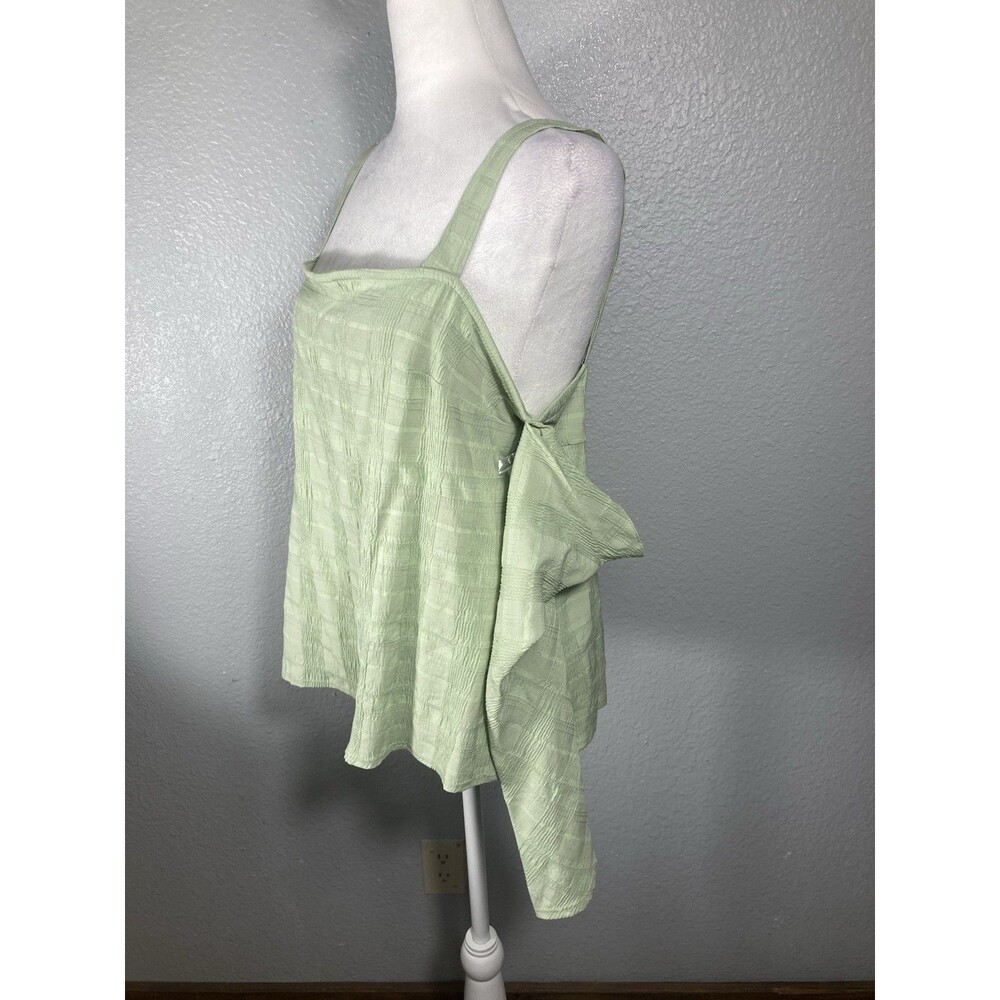 Womens Size 10 Mint Green Strappy Cold Shoulder Pullover Blouse Fairy Coquette - Picture 4 of 11